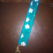 Fabric bookmark with recycled jewellery
