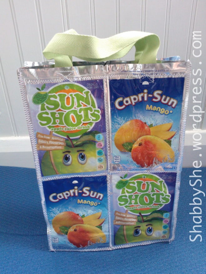 diy upycled juice pouch lunch bag
